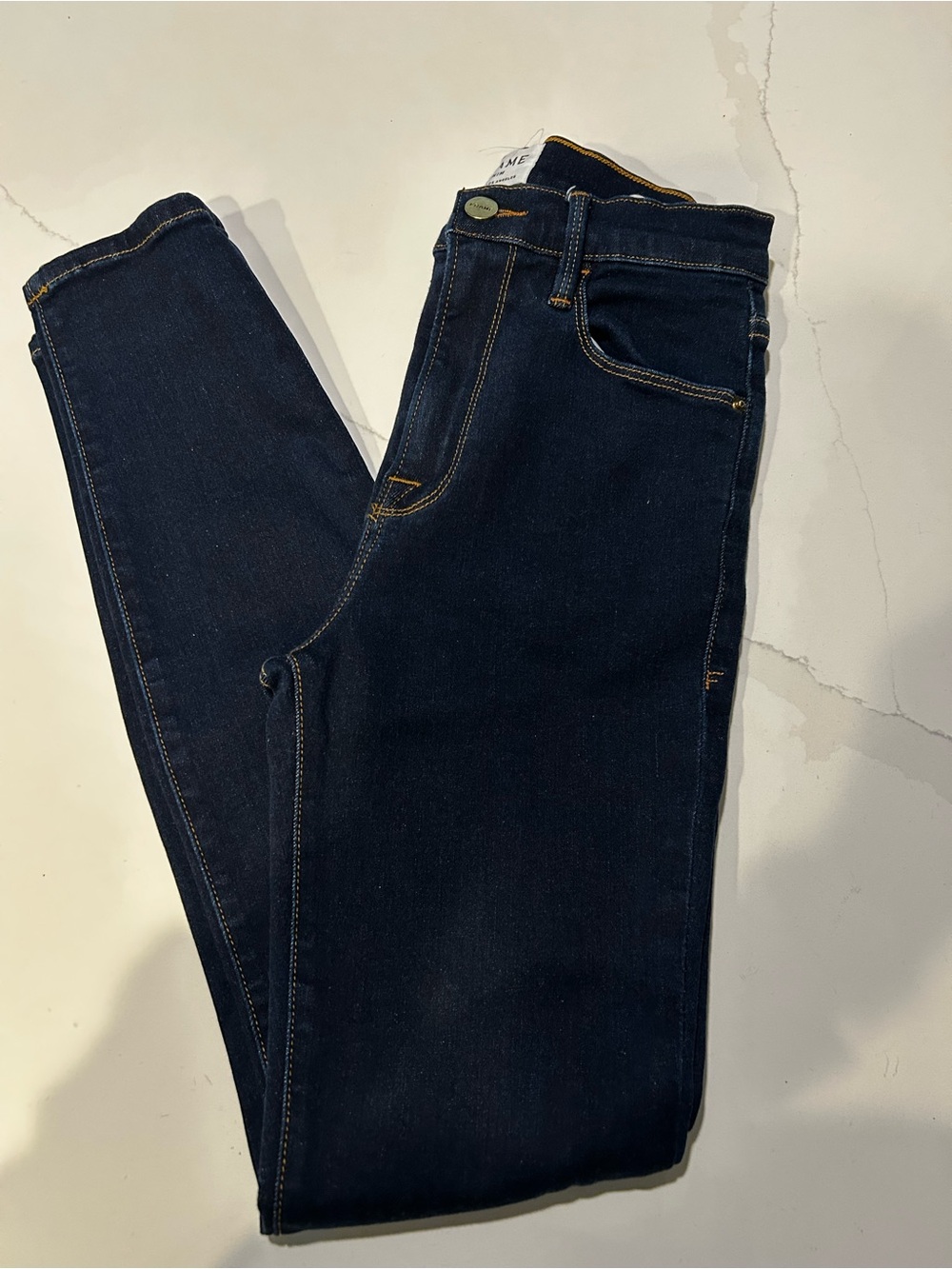Frame Denim Dark Indigo All High-Rise Cigarette Jeans